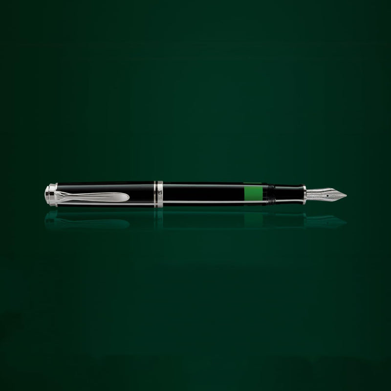 Pelikan Premium M805 Füllfederhalter, Feder M Farbe Plume Schwarz, Schwarz