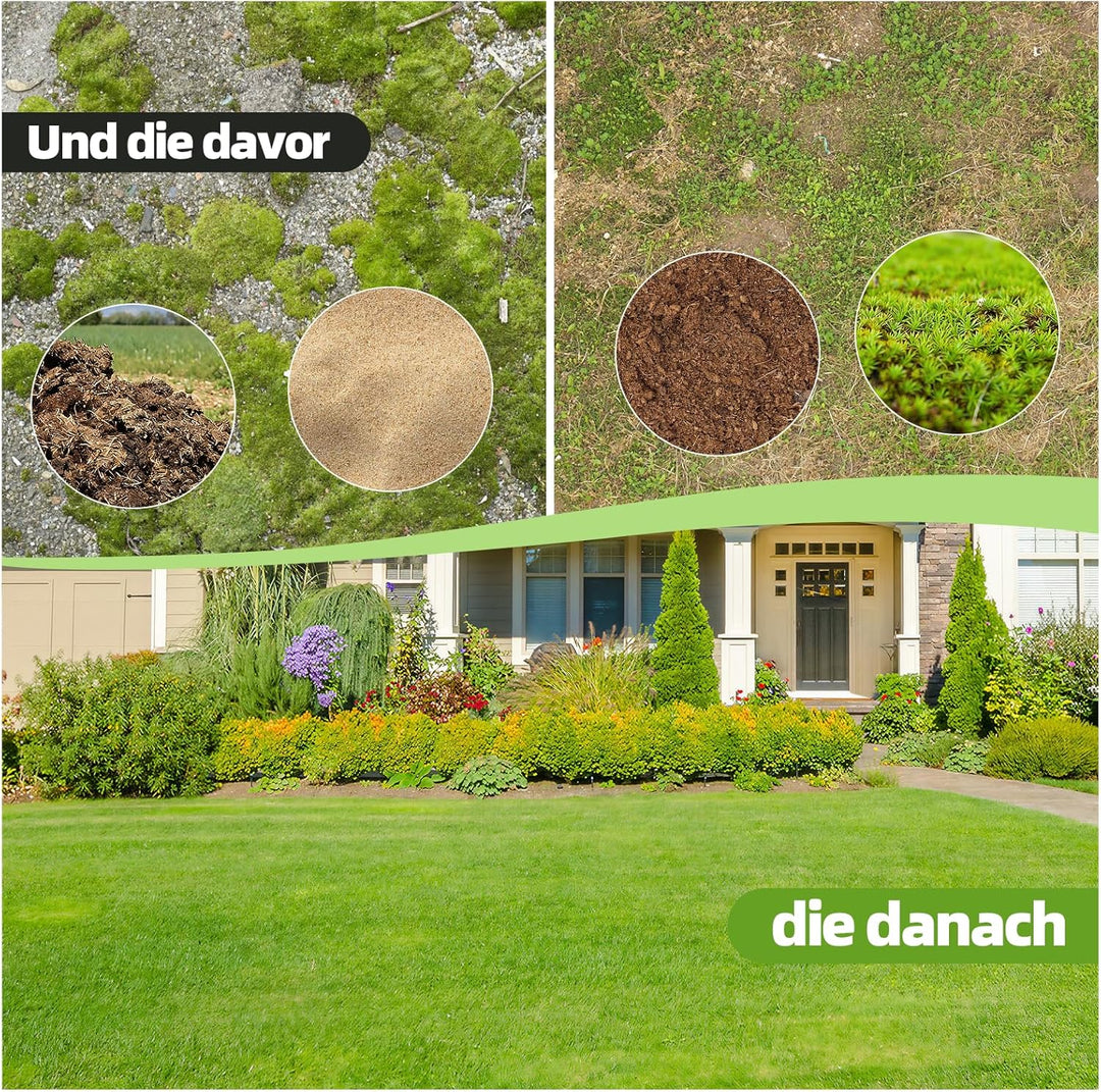 GARDTECH Rasenrakel 75x25 cm | Nivellierrechen aus Edelstahl mit Anti-Kipp-Design | 195 cm Verstellb