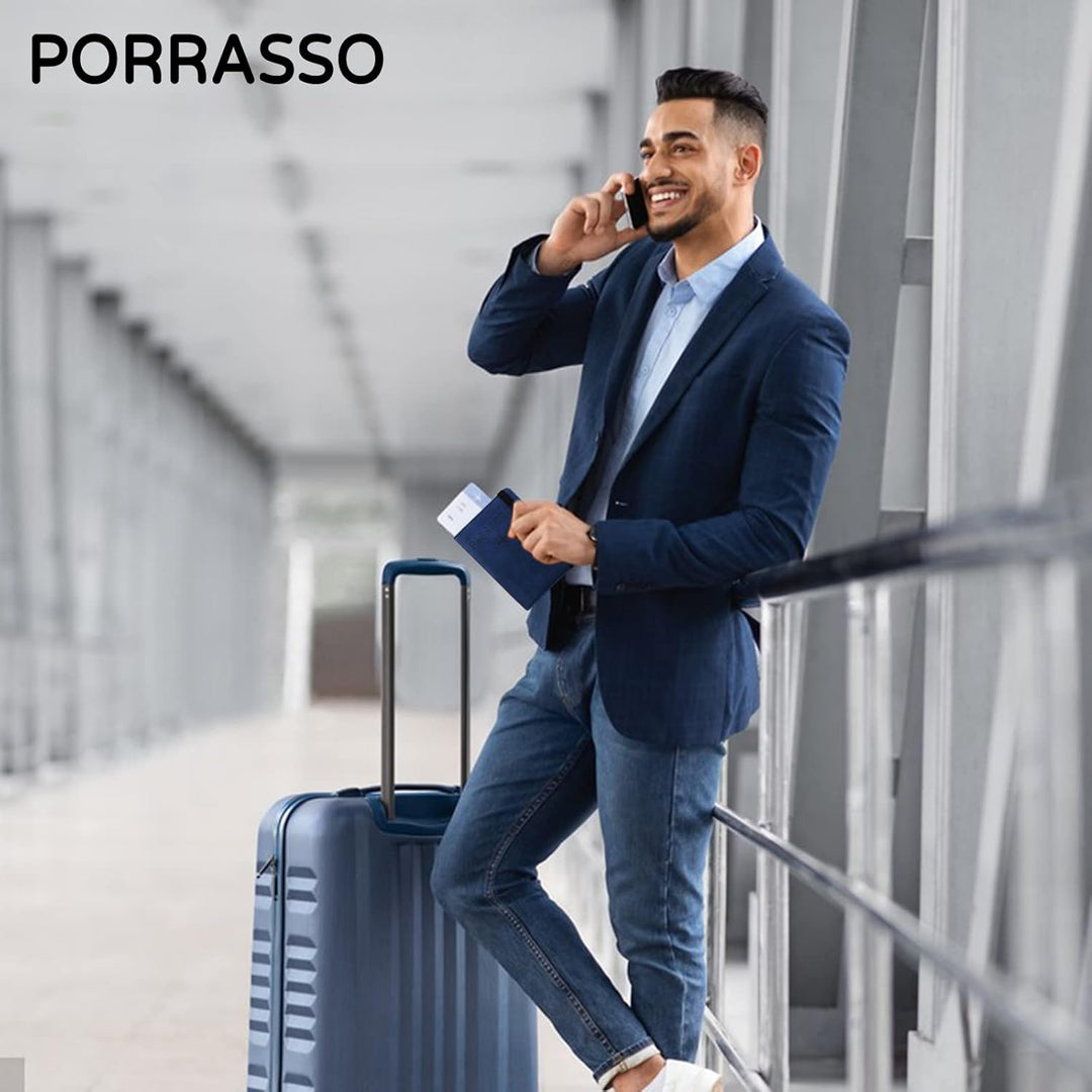 PORRASSO Reisepasshülle Reisezubehör mit RFID-Blocker Schutzhülle Tasche für Kreditkarten Kunstleder
