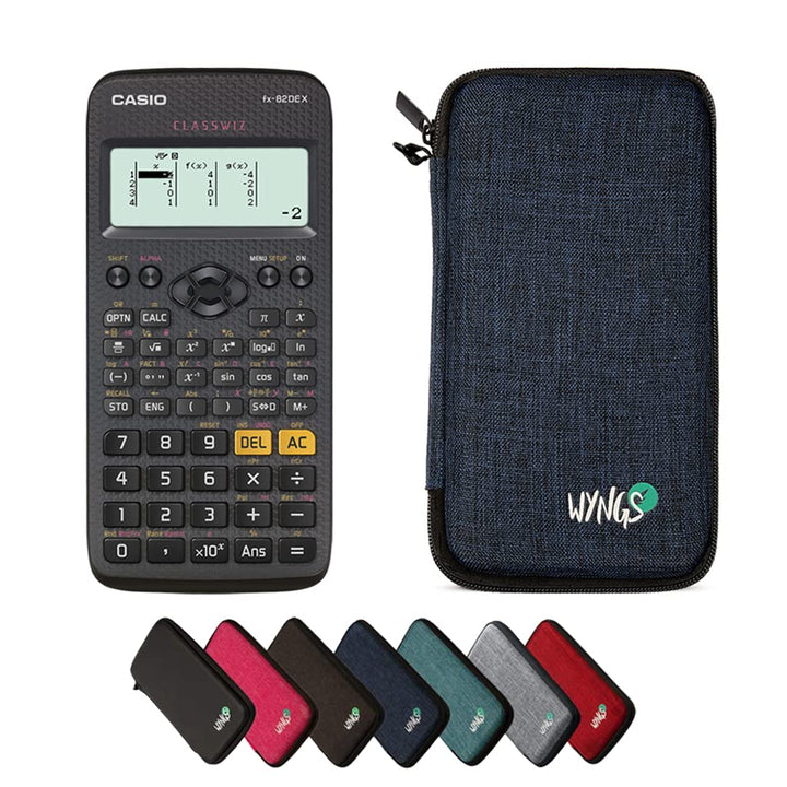 CALCUSO Sparpaket: Casio FX-82DE X technisch-wissenschaftlicher Taschenrechner + WYNGS Schutztasche