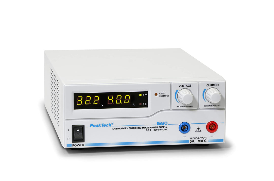 PeakTech 1580 – Labornetzgerät DC 1-32V / 0-30A mit USB, LED-Anzeige, DC-Schaltnetzteile, Stromverso