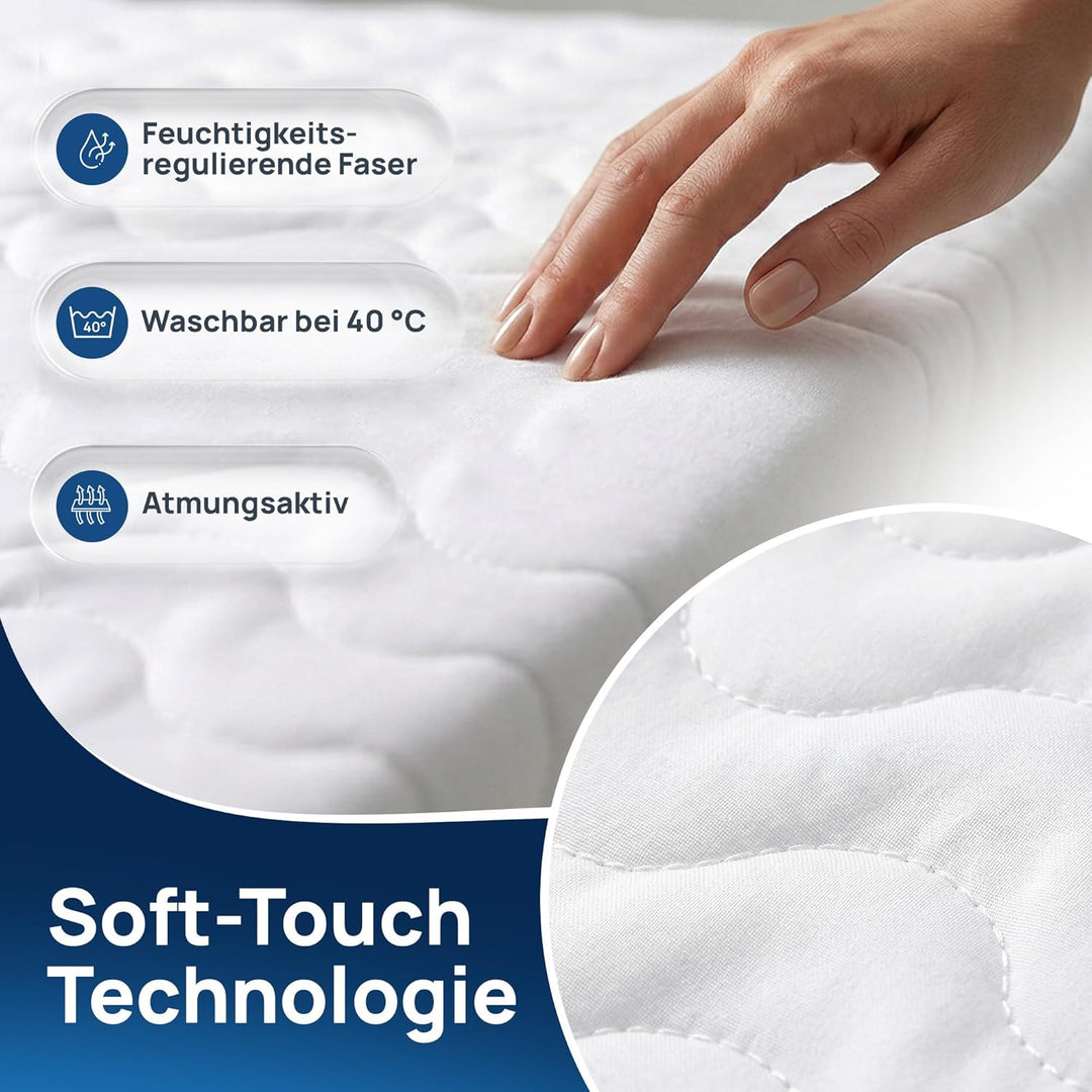 LILENO HOME Matratzenbezug 90x200 cm Reissverschluss - waschbarer Matratzenschoner aus Microfaser id