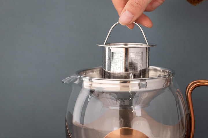 La Cafetière Izmir Teekanne aus Glas, lose Blätter, 1 l, mit Teesieb, 4 Tassen (Kupfer), Kupfer