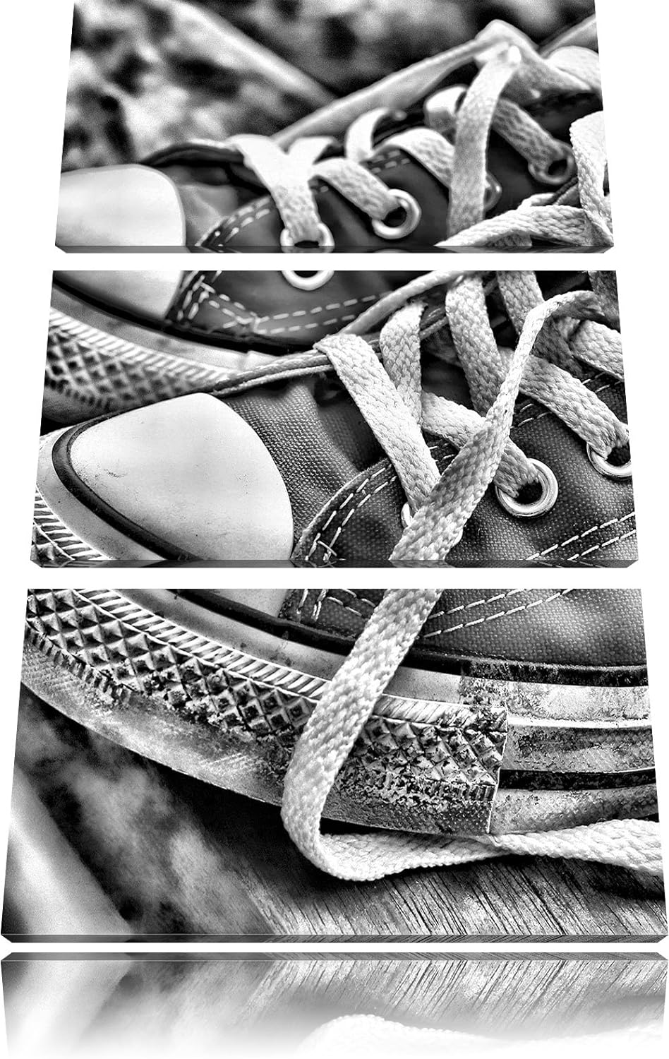 Pixxprint Trendige Schuhe als Leinwandbild/Grösse: 3 Teilig (120x80 cm) cm/Wandbild/Kunstdruck/ferti