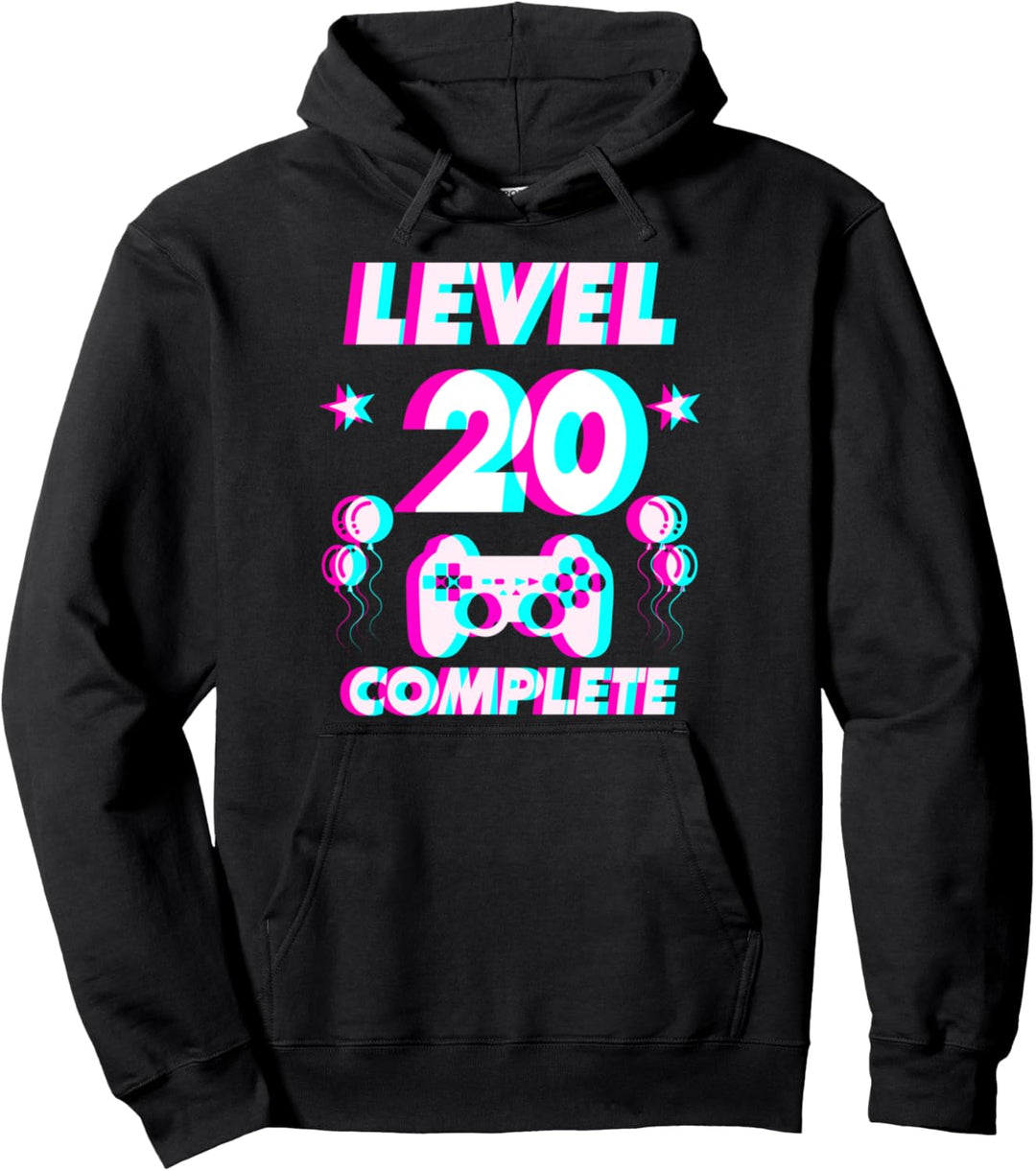 Level 20 Complete 20. Geburtstag - Zocker Gaming Vaporwave Pullover Hoodie