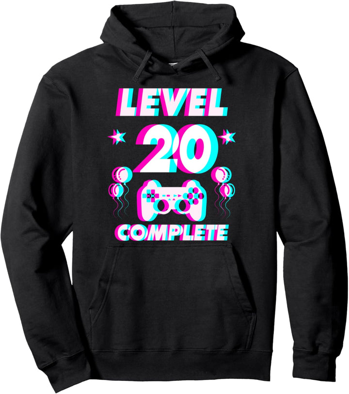 Level 20 Complete 20. Geburtstag - Zocker Gaming Vaporwave Pullover Hoodie