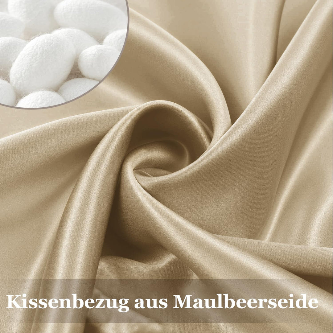 Adubor Seidenkissenbezug 40x80cm für Haar und Haut, mit verstecktem Reissverschluss, beide Seiten, 2