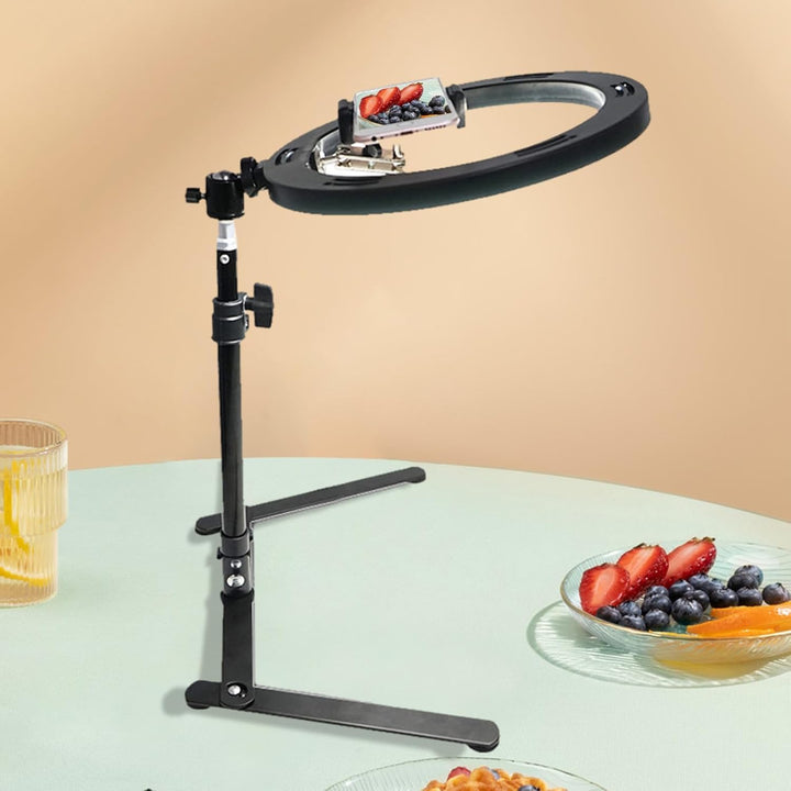 Überkopf-Telefonhalterung, verstellbarer Stativständer, 30 cm (11,81 Zoll) Gerät mit Lichtfunktion,