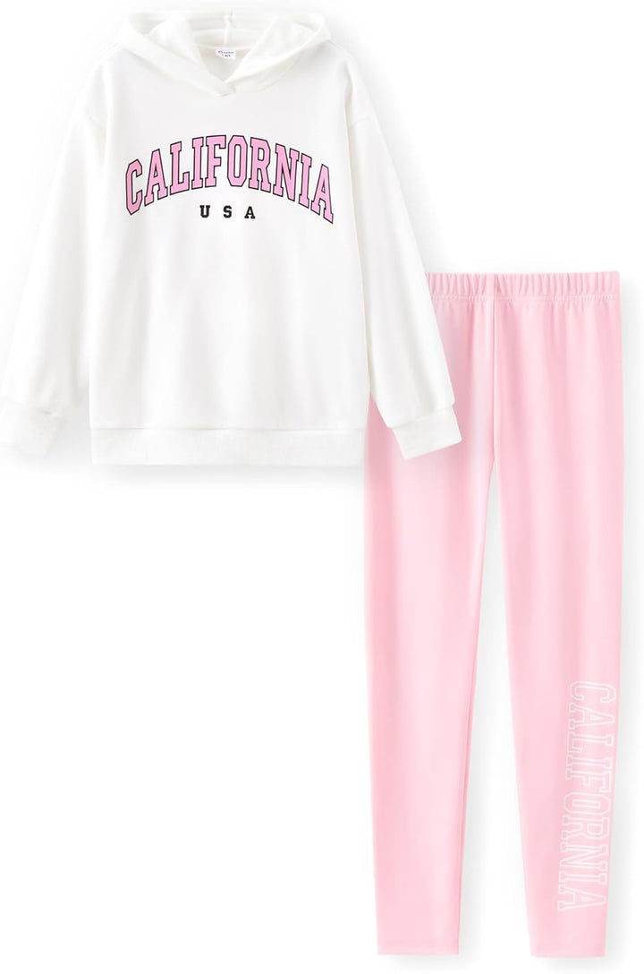 PATPAT Jogginganzug Mädchen, Activewear Sets für Mädchen mit Kapuzenpullover und Sportleggings Mädch