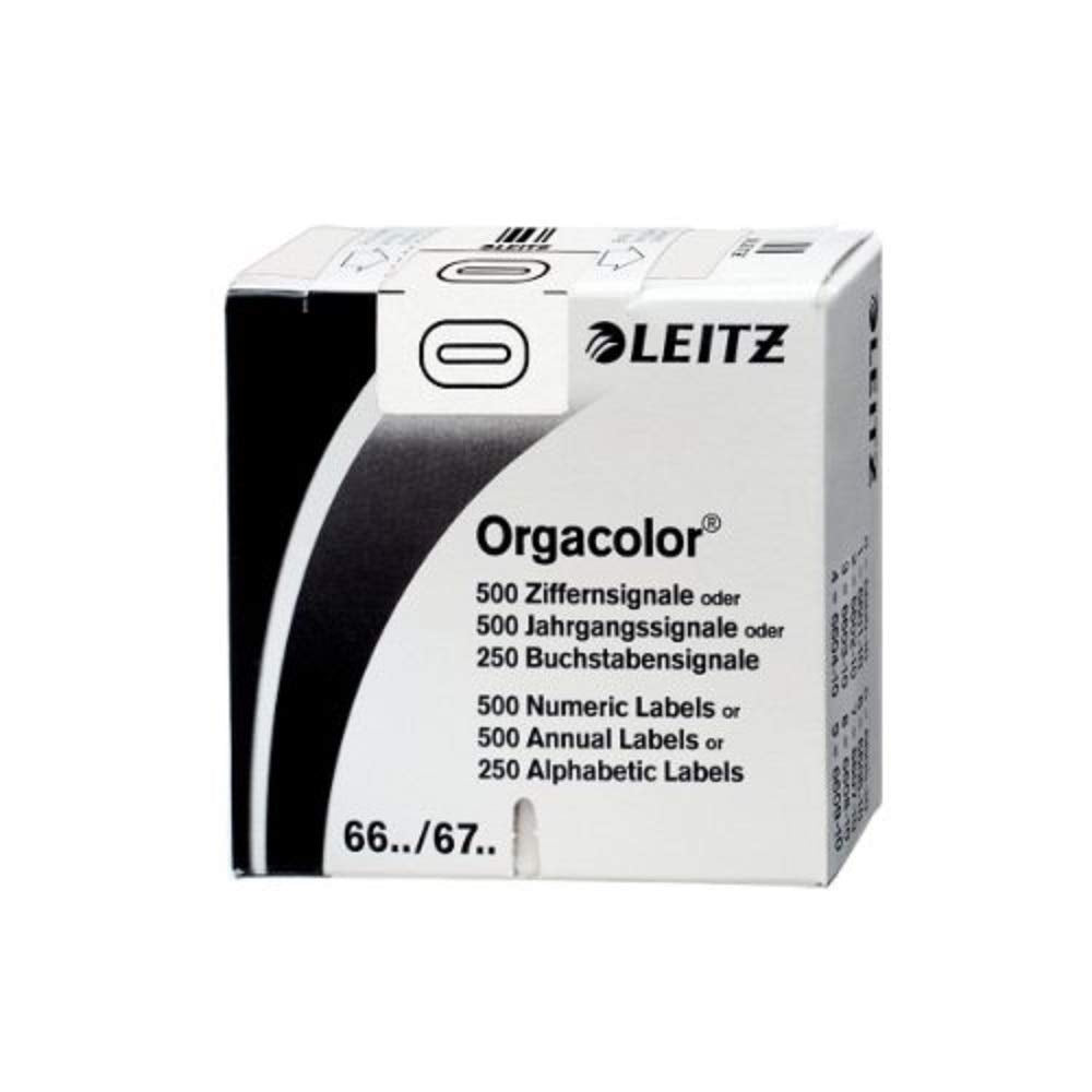 Leitz 66001000 Orgacolor Ziffernsignal 0, 500 Stück, weiss