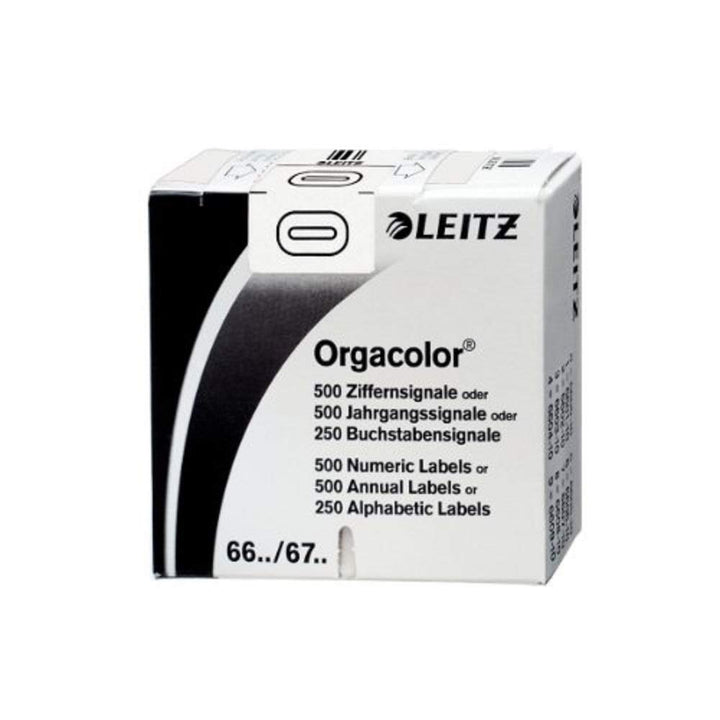 Leitz 66001000 Orgacolor Ziffernsignal 0, 500 Stück, weiss