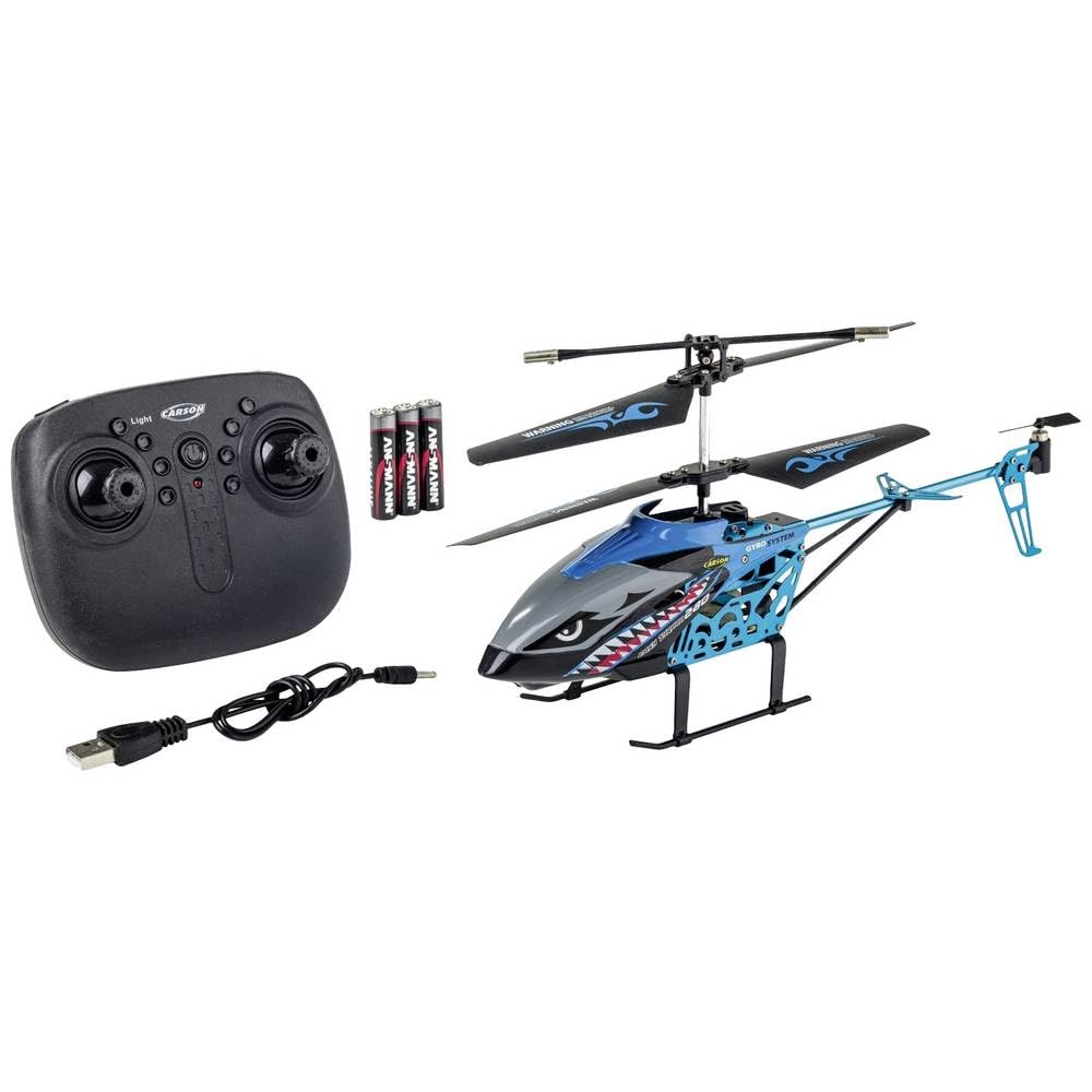 Carson 500507173 Easy Tyrann 280 2.4G 100% RTF blau – RC Heli, Ferngesteuerter Helikopter, Robustes