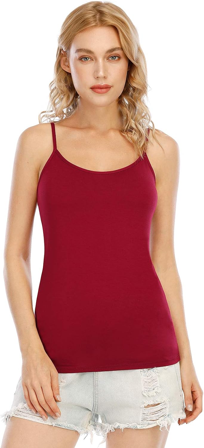 Ymmchy Damen Unterhemden Leibchen Tank Tops Spaghettiträger Verstellbare 4-Pack S 4-pack Schwarz/Gra