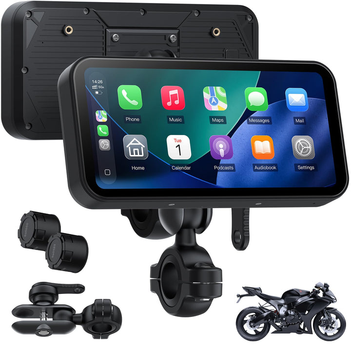 A622 Motorrad CarPlay 6.25 Zoll-Touchscreen-Display, kabelloses CarPlay und Android Auto, IP67 wasse