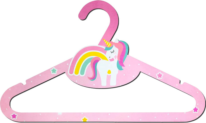Dalber Kinder-Kleiderbügel aus ökologischem Holz – Einhörner, Tiere – 8 Stück (2 Modelle) – 31 cm –