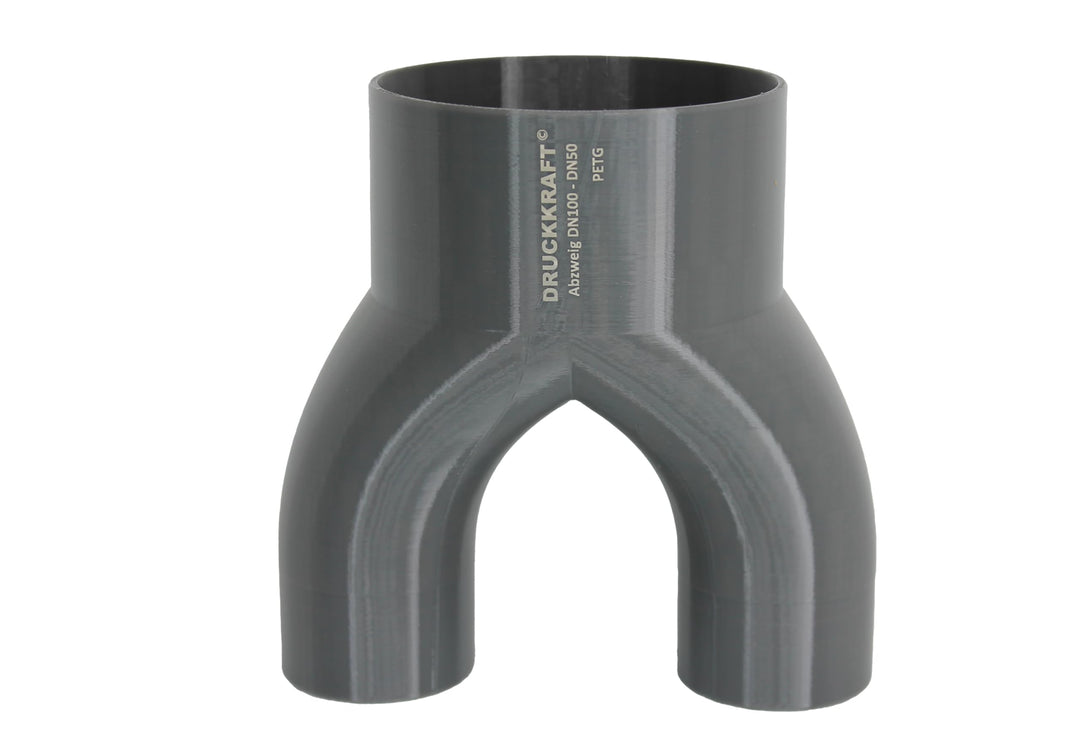 DRUCKKRAFT 2-Wege Abzweig Rohr DN100 - DN50 | Abzweigstück | Y-Verteiler | Absauganlage | Rohrverbin