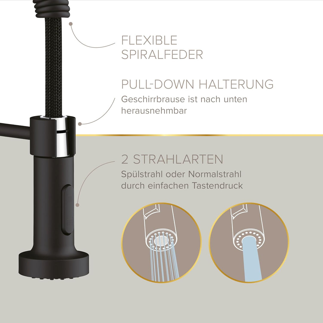 Lenz NOVA Küchenarmatur schwarz-matt 46070951