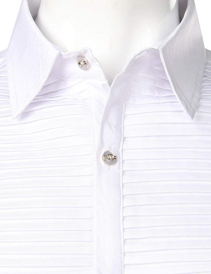 PARKLEES Herren Slim Fit Langarm Abschlussball Performing Smoking Kleid Shirts S Zzcl56-white, S Zzc