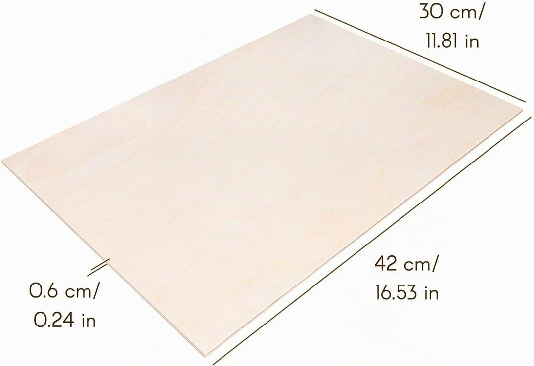 Creative Deco 10 x A3 Sperrholzplatte 6mm | 420 x 300 (+/- 0,5) mm | Birkensperrholz Dünne Holz-Zusc