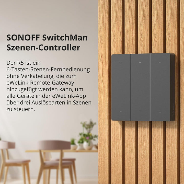 SONOFF SwitchMan R5 Scene Controller,Smart Home Szenen Fernbedienung 6 Tasten Funkschalter, Arbeiten