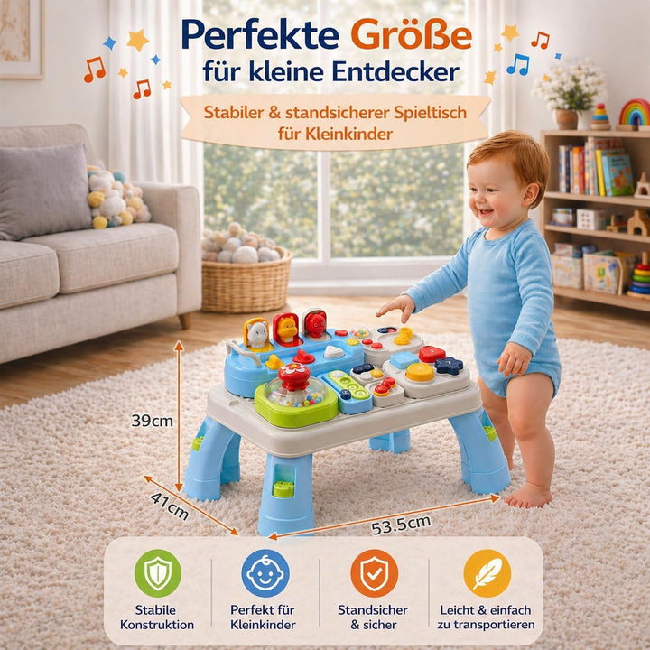 AMAYO - Baby Aktivitätstisch Montessori ab 9-36 Monate – Interaktiver Babys Entdeckertisch Spieltisc