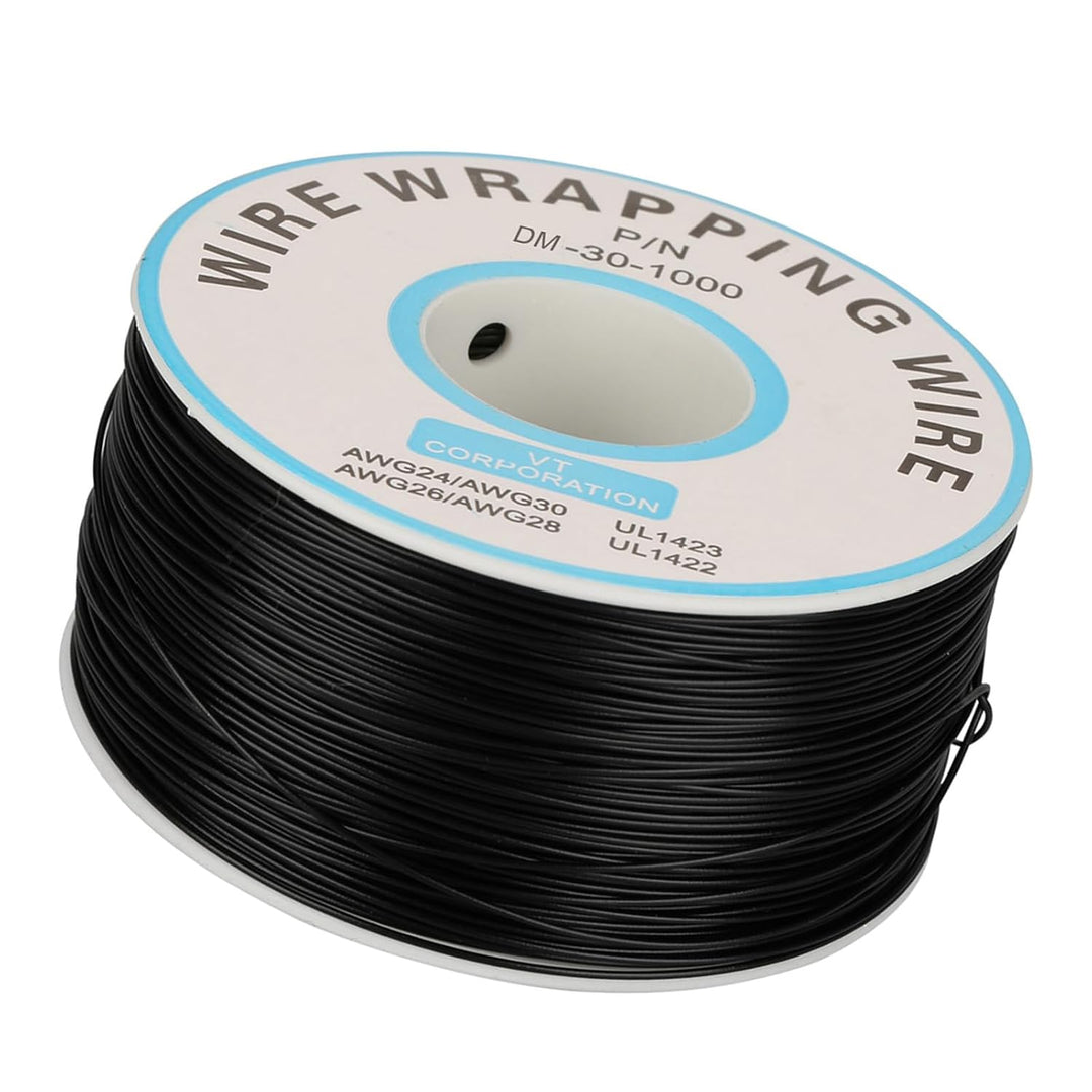 30AWG 0,25mm Schaltlitze Single Kupferkabel Litze Temperature 80℃ schwarz, schwarz
