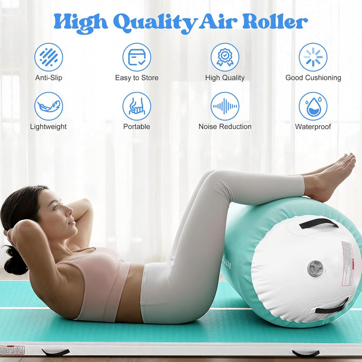 UrbanLuxe Air Rolle Turnen, Air Roll Aufblasbare, Luftrolle mit Elektropumpe, für Gymnastik, Gleichg