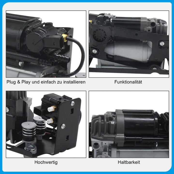 AIRSUSFAT 37206864215 Luftfederung Kompressor Pumpe mit Ventilblock und Halterung Montage Kompatibel