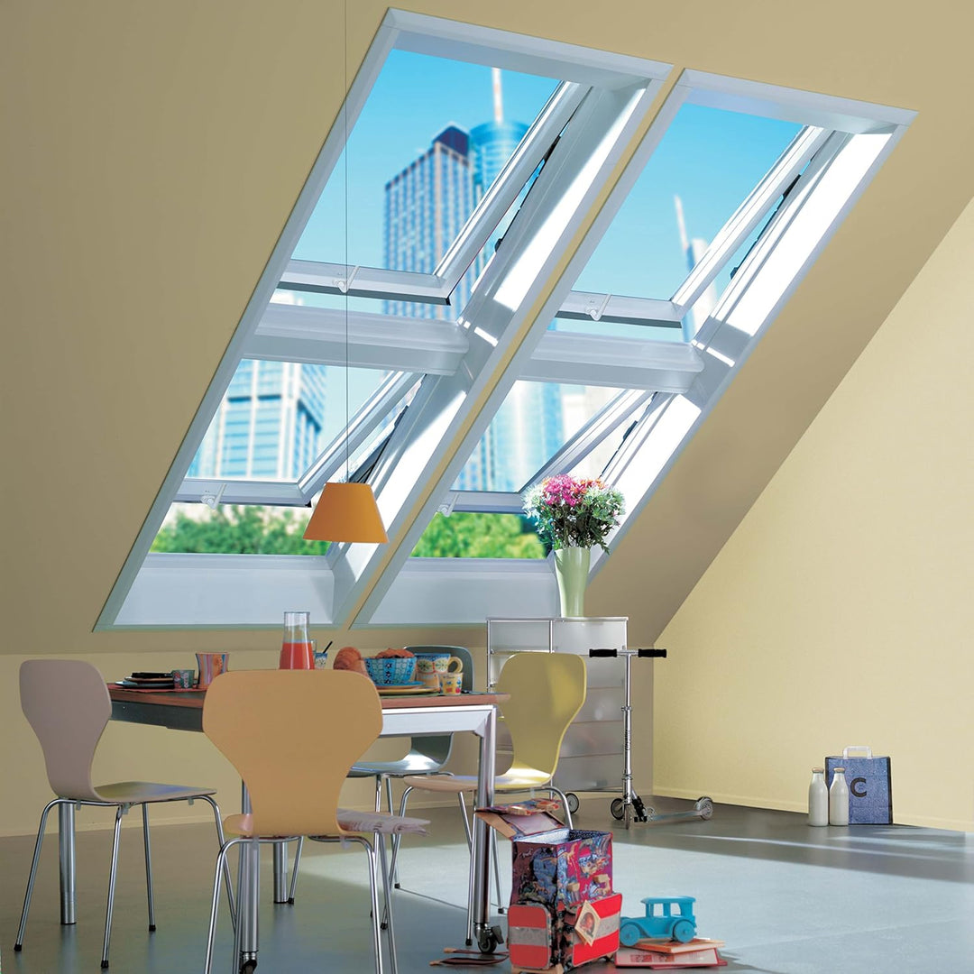 Roto Designo R8 WDF R88CK W WD AL Klapp-Schwingfenster mit Wärmedämmung und Eindeckrahmen (Eindeckra