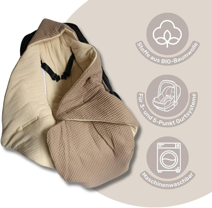 HOBEA-Germany Baby Einschlagdecke aus Bio-Baumwolle – Decke für Babys, Passend für 3- und 5-Punkt-Gu