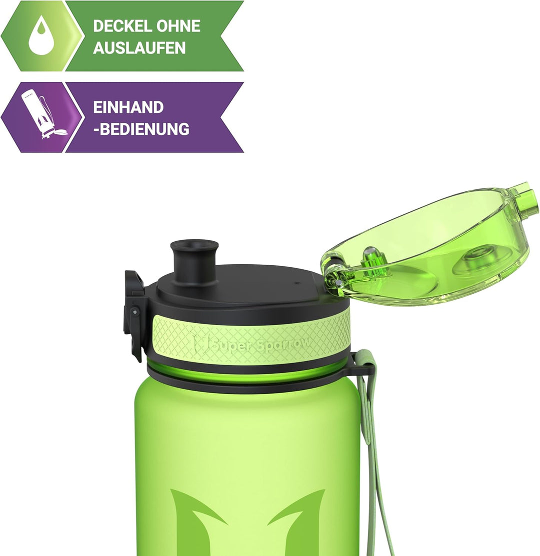 Super Sparrow Trinkflasche - Tritan Wasserflasche - 350ml, 500ml, 750ml, 1000ml - BPA-frei - Ideale