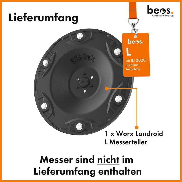 BEOS® Premium Mähroboter Tuning-Messerteller für 6X Klingen - glasfaserverstärkte Messerscheibe - Ra