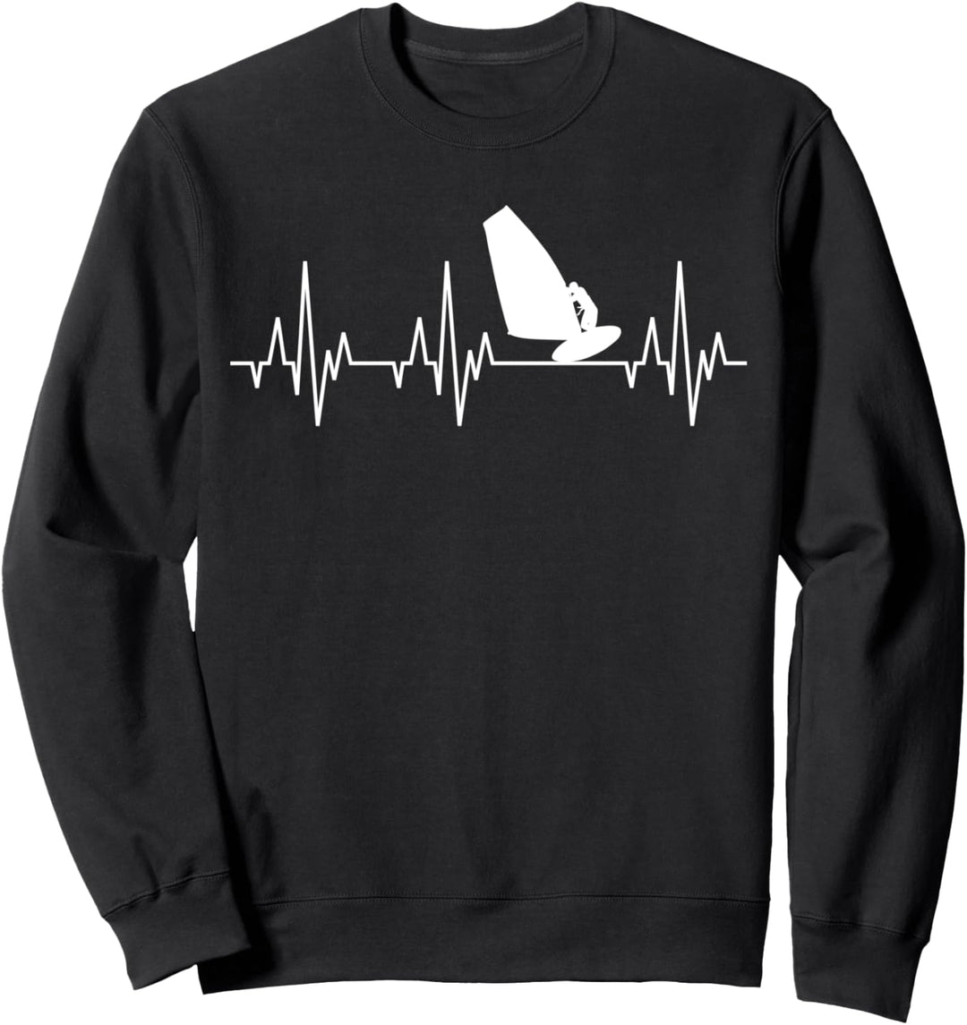 Windsurfen Windsurfer Herzschlag Lustig Windsurf Surfbrett Sweatshirt