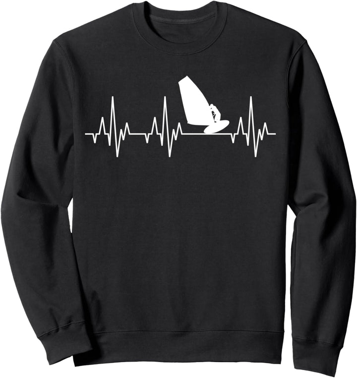Windsurfen Windsurfer Herzschlag Lustig Windsurf Surfbrett Sweatshirt