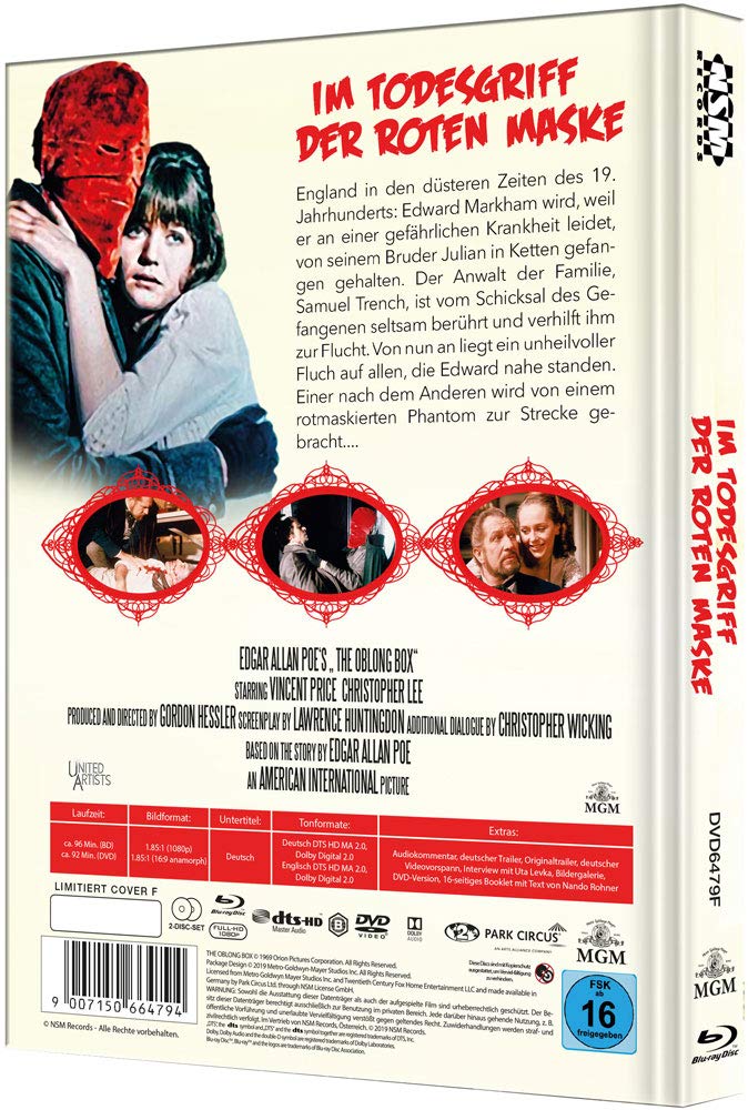 Im Todesgriff der roten Maske - The Oblong Box [Blu-Ray+DVD] - uncut - auf 111 Stück limitiertes Med