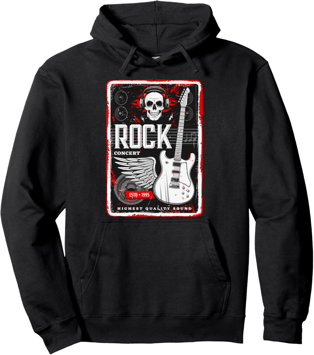 Rock Gitarre Musik Rockn Roll Hand Horns Pullover Hoodie