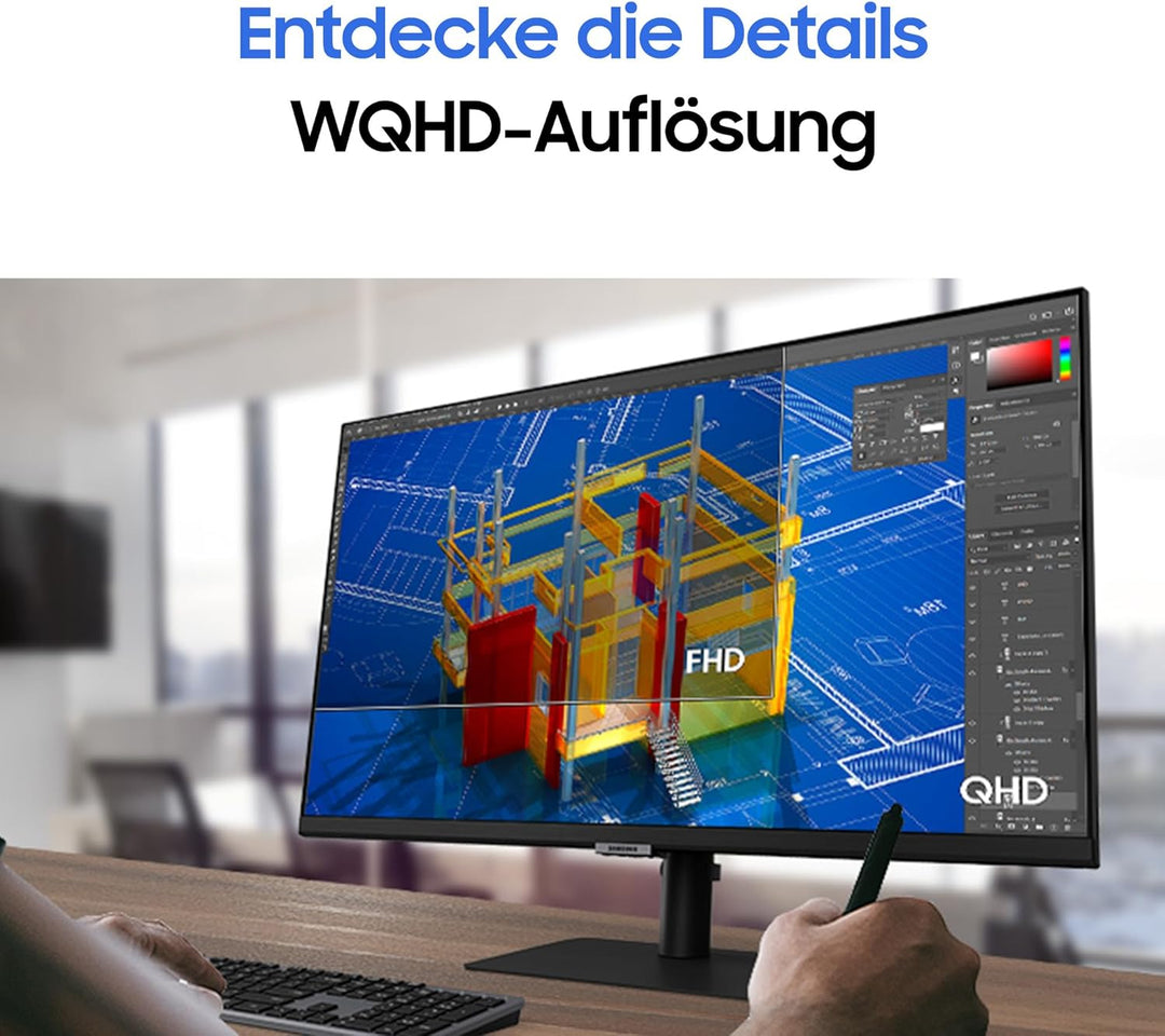 Samsung ViewFinity S6 Business Monitor, 24 Zoll, IPS-Panel, 2.560 x 1.440 Pixel, Freesync, Bildwiede