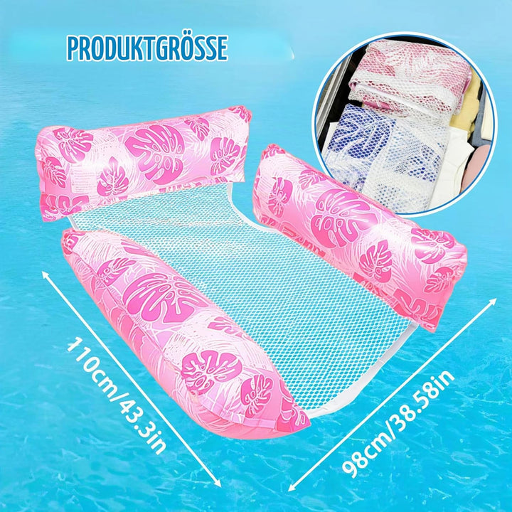 Luftmatratze Pool Wasserhängematte, 2 Stück Luftmatratze Pool Erwachsene, Schwimmsessel mit Rückenle