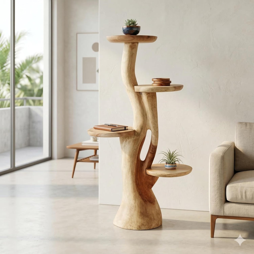 My-goodbuy24 Blumenständer Blumentreppe Blumenpodest Blumenhocker Pflanzen Blumen Deko Treppe Holz M