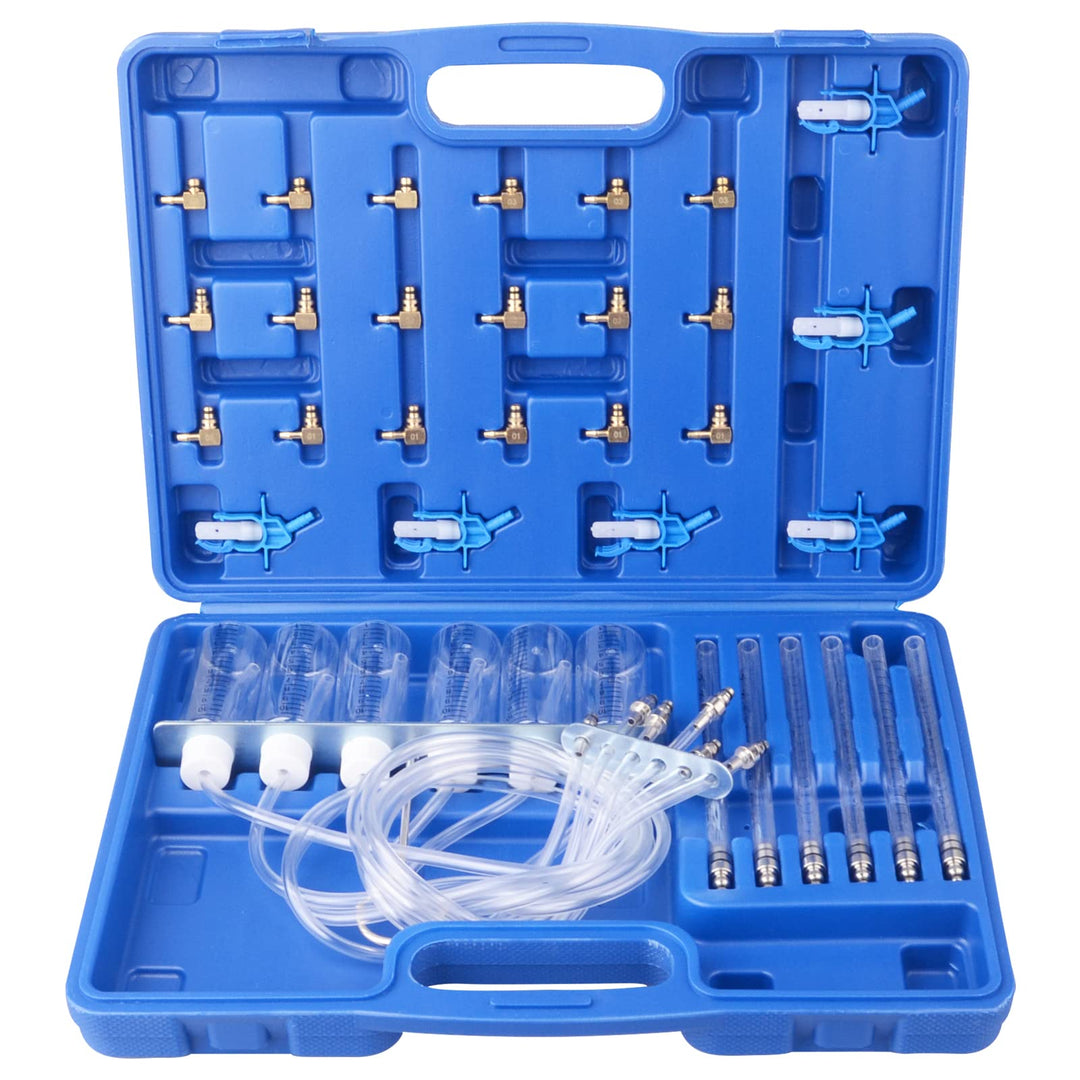DAYUAN Diesel Rücklaufmengen Tester CDI Common Rail Injector Prüfer Prüfgerät Injektoren mit 24 Adap