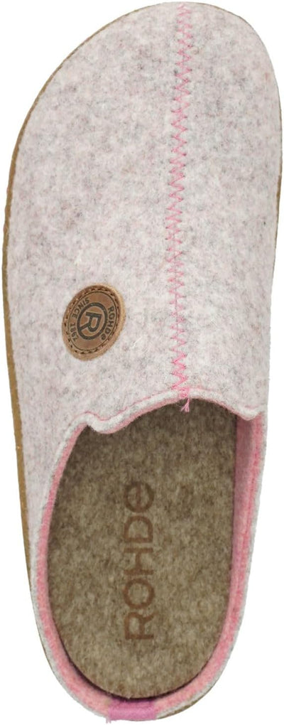 Rohde Foggia-D Damen, Frauen, Pantoffeln, Slipper,Puschen,Filz-Pantoffeln,kuschelig warm 41 EU Rose