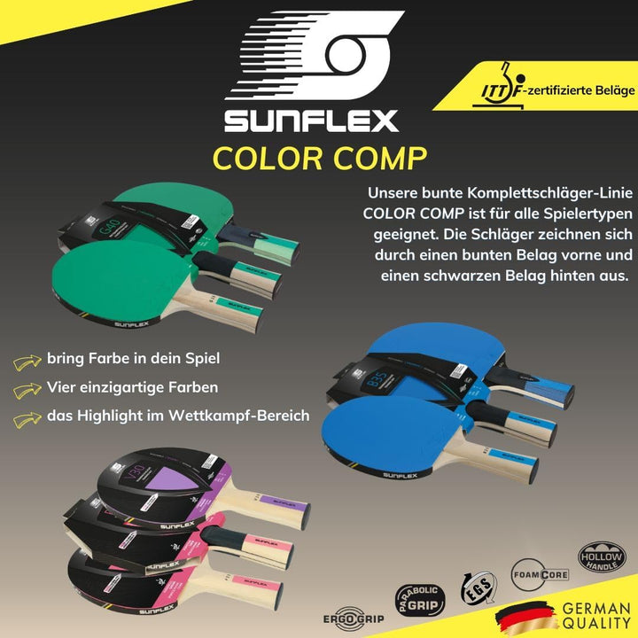 Sunflex® Color COMP G50 Tischtennisschläger | Tischtennis Racket Bat TT Profi Wettkampfschläger | an