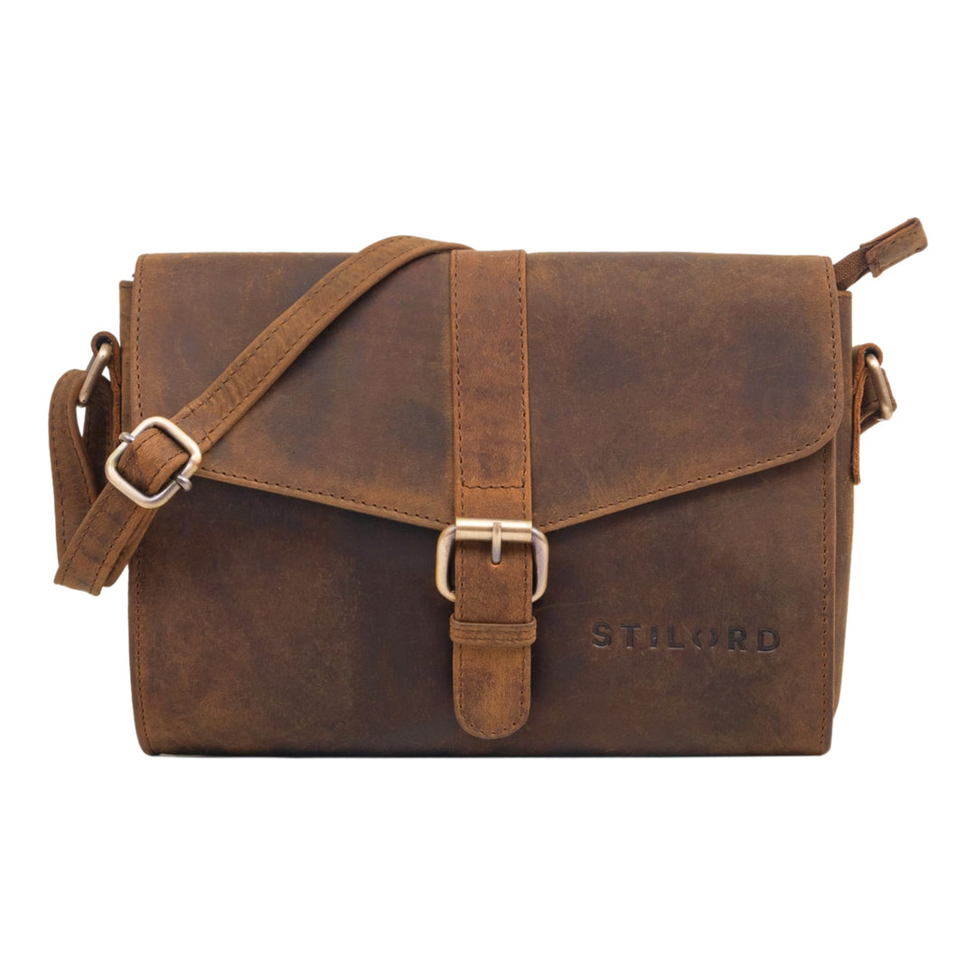 STILORD 'Elora' moderne Umhängetasche Damen klein Leder Handtasche Crossbody Damen Abendtasche Vinta
