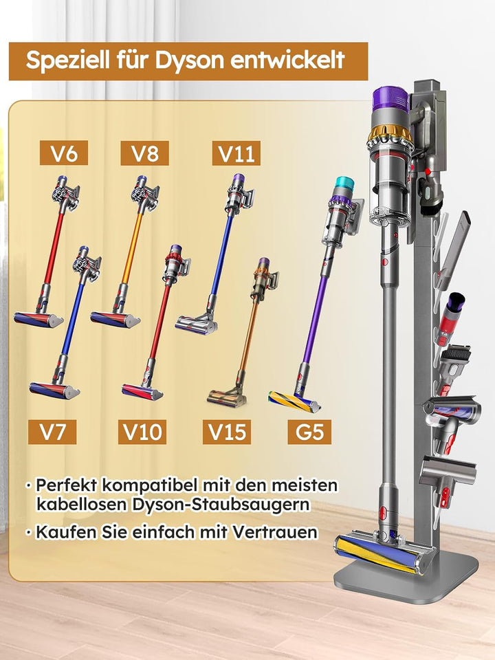 Staubsaugerhalter für Dyson Gen5,G5,V15,V12,V11,V10,V8,V7,V6, freistehende bohrfreie Bodenhalterung
