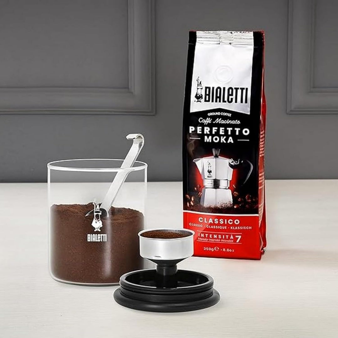 Bialetti 250 g Mokkaglas für Kaffee (mit Verschluss), Glas Single