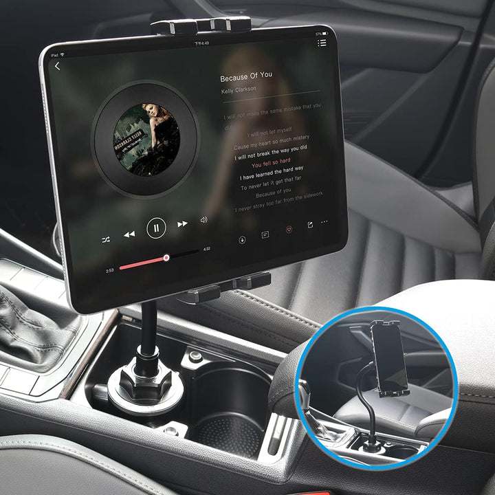 Schwanenhals Auto Tablet Getränkehalter, woleyi Universal Tablet Getränkehalter für Auto, LKW, Laufb