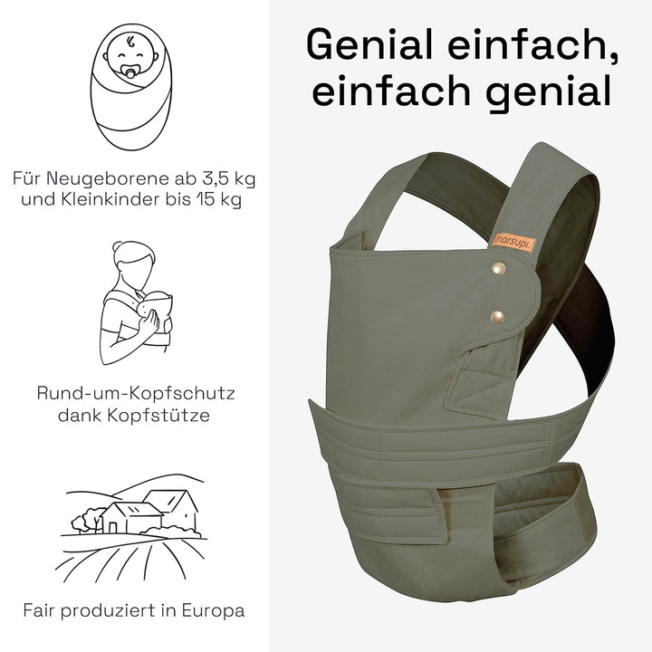 marsupi Baby- und Kindertrage, Version 2.0 (S/M, olive) S/M olive, S/M olive
