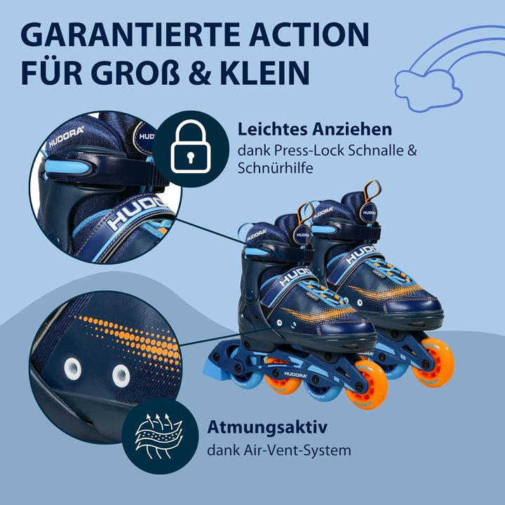 HUDORA Inliner Mia/Leon - Inliner für Kinder, Jugendliche und Erwachsene - Verschiedene Grössen - Ro