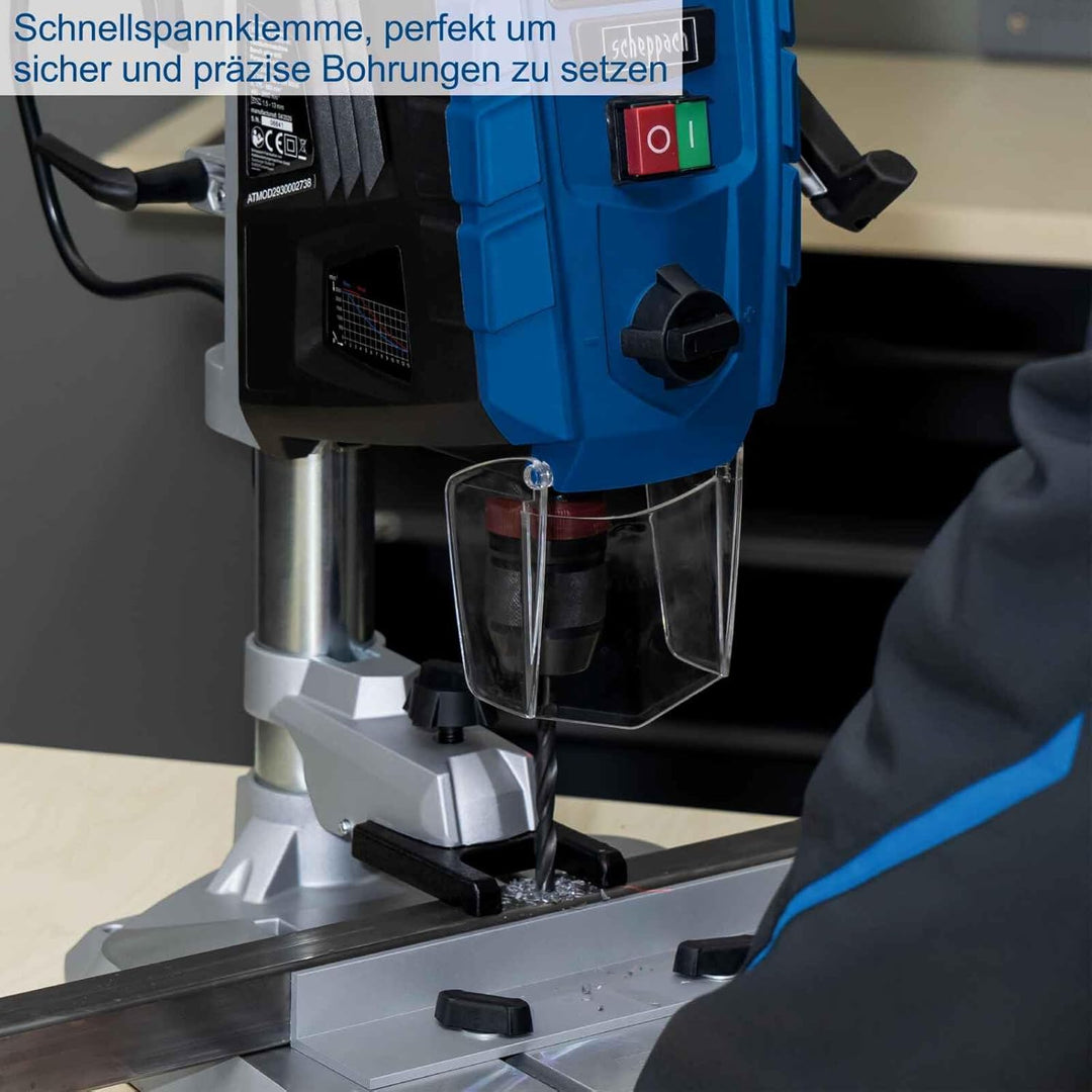 Scheppach Tischbohrmaschine DP60 | Digitaldisplay | LED-Licht &amp; Laser | Bohrfutter 1,5–13mm | 710 W