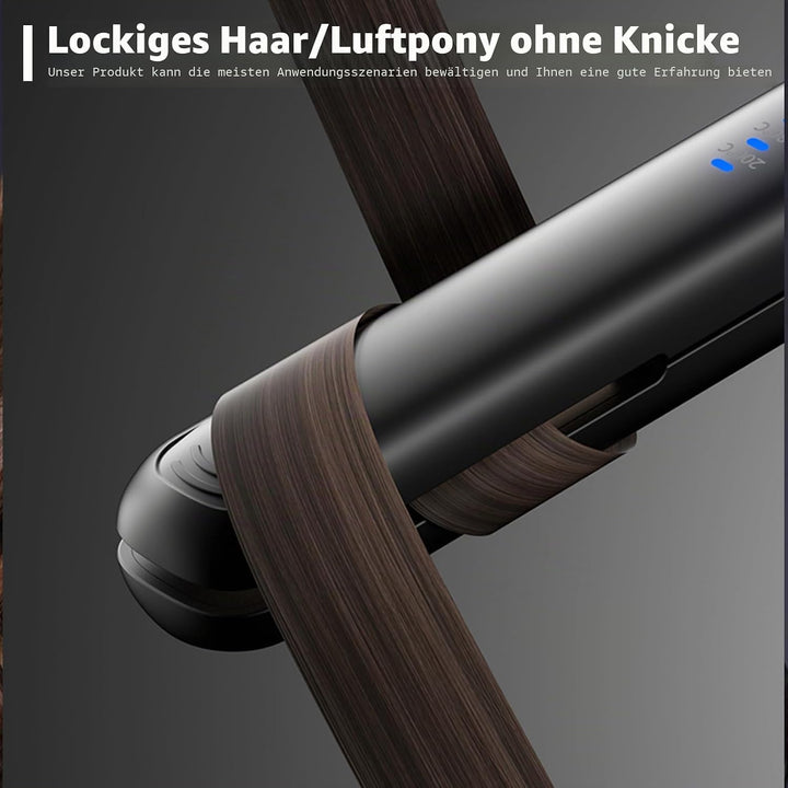 VegenaMini Glätteisen Kabellos, 2-In-1 Haarglätter, 3200mah Reise Glätteisen, Lockenstab Mit 4 Einst